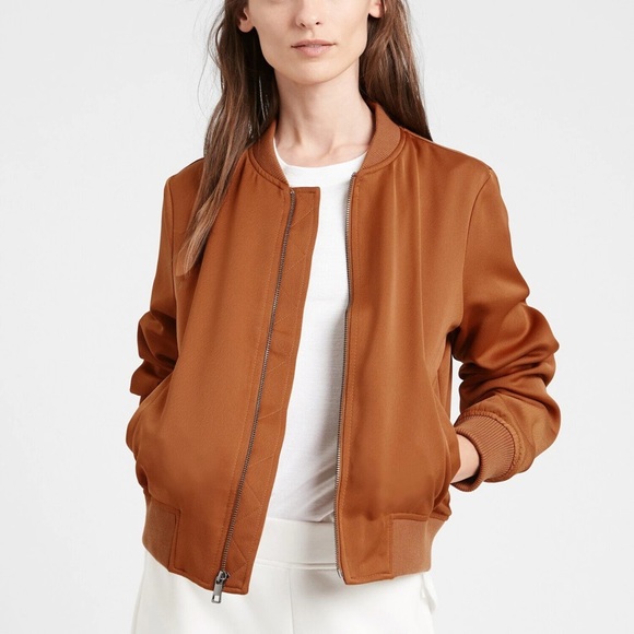 Nwt Banana Republic Satin Bomber Jacket 